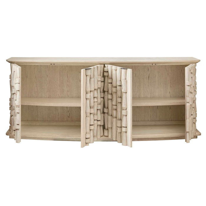 Spindle - 4 Door Cabinet - Woodtone