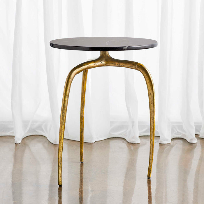 Wishbone - Side Table - Black / Gold