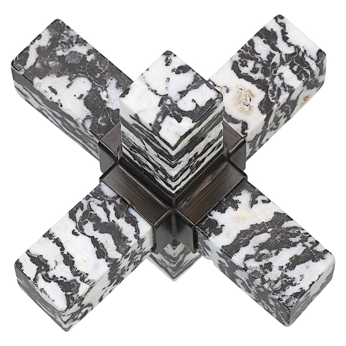 Double Cross - Sculpture - Zebra Stone