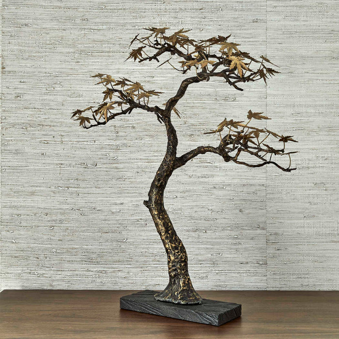 Bonsai - Large Sculpture - Brass / Woodtone