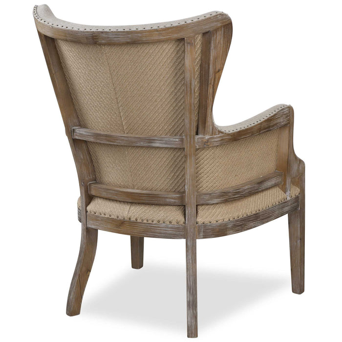 Adiris - Accent Chair - Brown / White / Woodtone