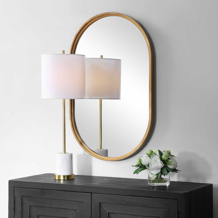 Iron Frame Mirror - Brushed Gold