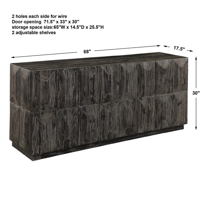 Barlas - Media Console - Black / Woodtone