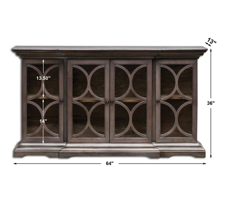 Belino - Wooden 4 Door Chest - Dark Brown
