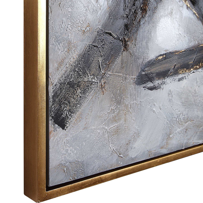 Slash - Hand Painted Canvas - Black / Gold / White