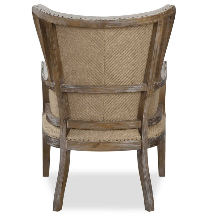 Adiris - Accent Chair - Brown / White / Woodtone