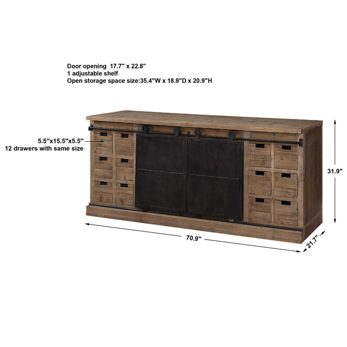 Leandrew - Media Console - Black / Woodtone