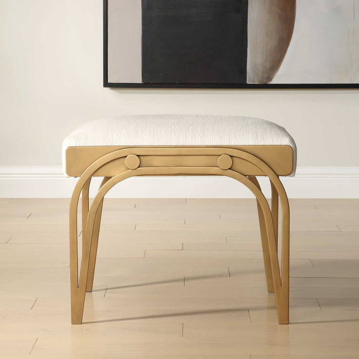 Accent Bench - Light Cream / Brushed Brass