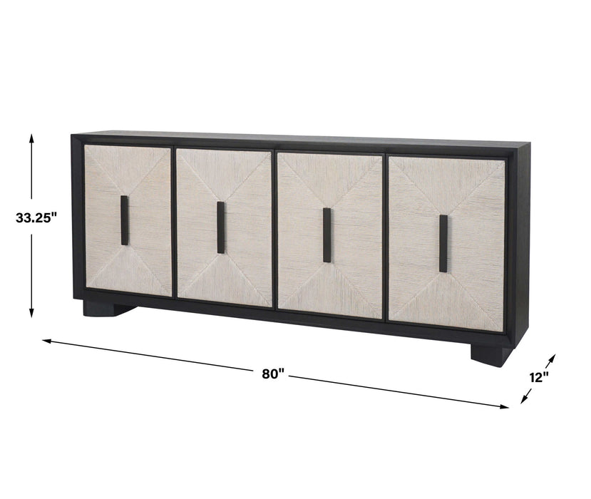 Show Me The Ropes - 4 Door Cabinet - Black / White