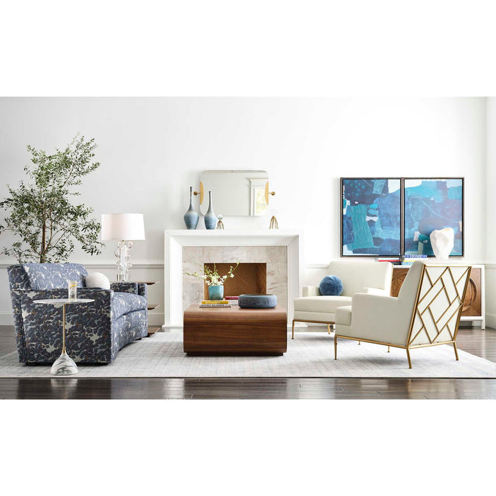 Fretwork - Accent Chair - White / Gold