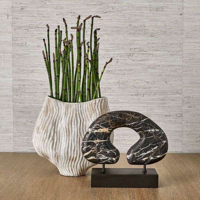 Water Lily - Vase - Brown / White