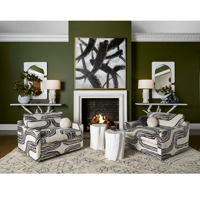 Daytona - Swivel Chair-And-A-Half - Black / White