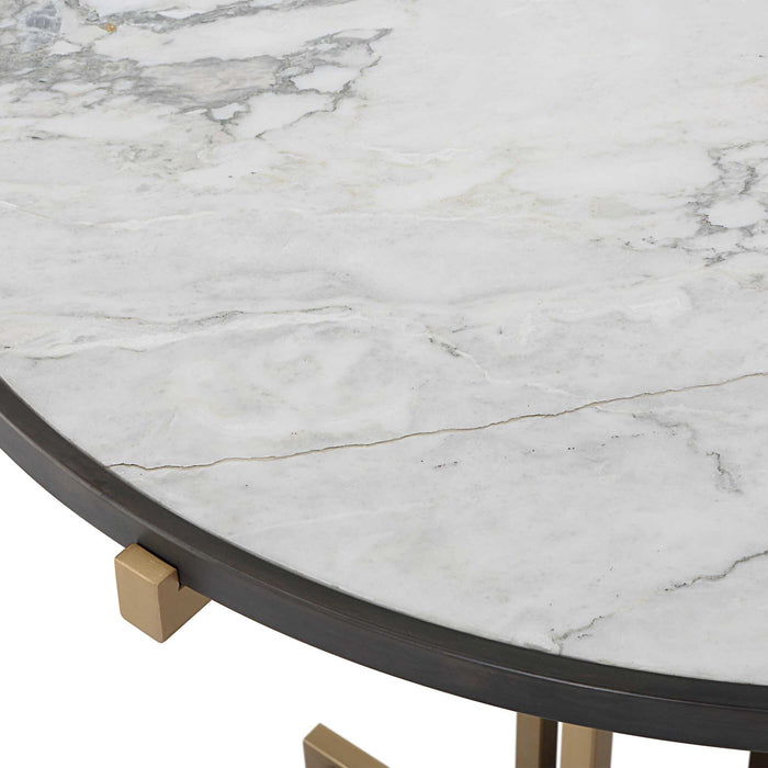 Resplendent - Bistro/Hall Table - Black / Brass / White