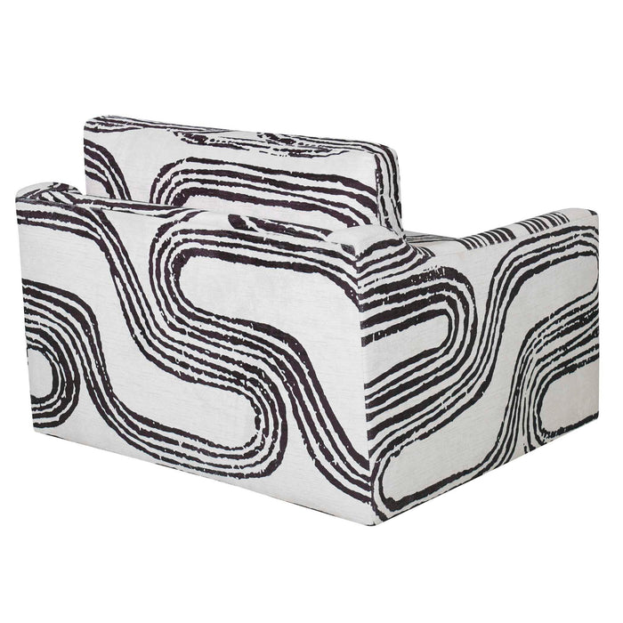 Daytona - Swivel Chair-And-A-Half - Black / White