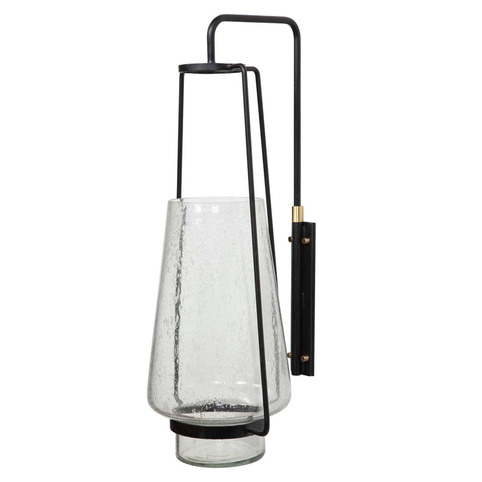 Tapered Hurricane Sconce - Black