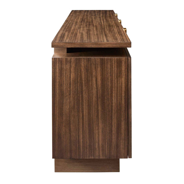 International - 4 Door Cabinet - Woodtone / Brass