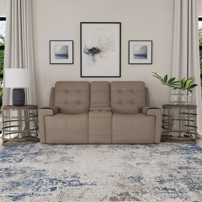 Iris - Power Reclining Loveseat With Console & Power Headrests