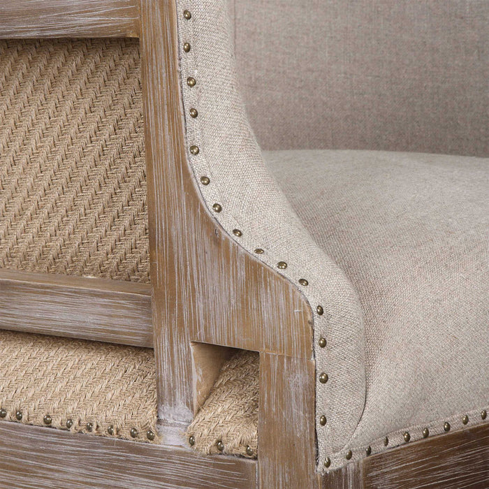 Adiris - Accent Chair - Brown / White / Woodtone