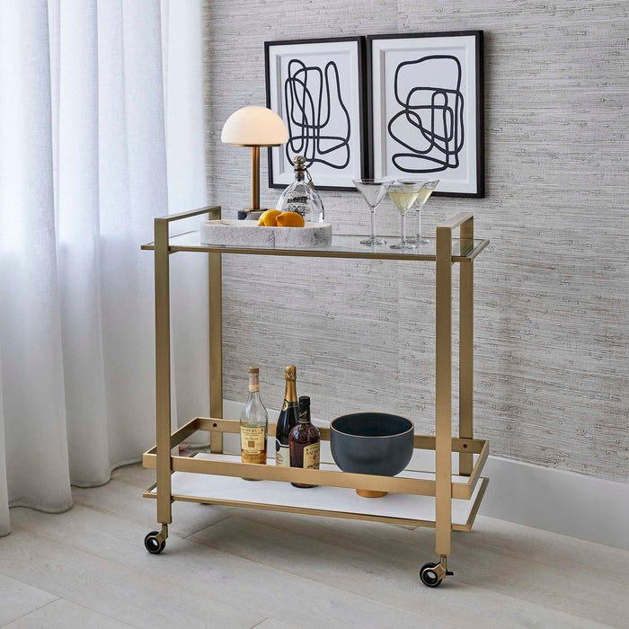 Roll Along - Bar Cart - Brass