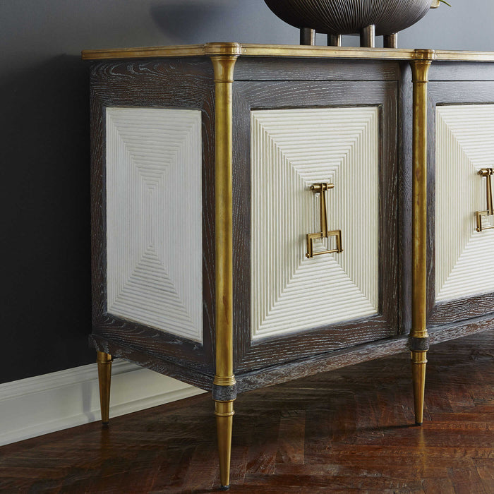 Let It Drop - Cabinet - Brown / Gold / White