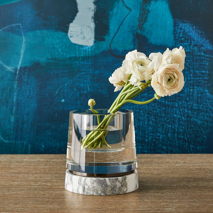 Optic - Marble Candleholder / Vase - Gray / White