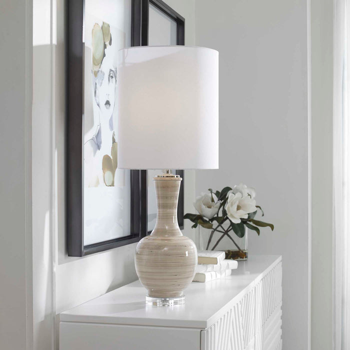 Chalice - Striped Table Lamp - Beige