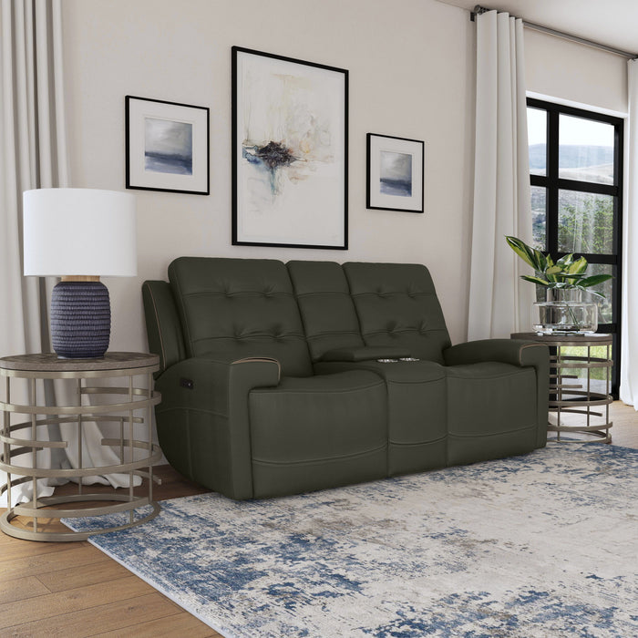 Iris - Power Reclining Loveseat With Console & Power Headrests