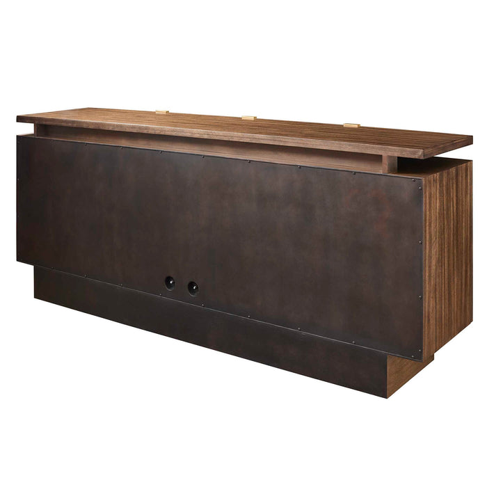International - 4 Door Cabinet - Woodtone / Brass