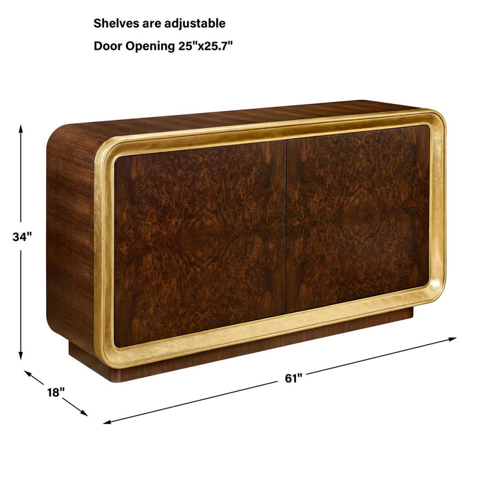 I've Been Framed - 2 Door Cabinet - Woodtone / Brass