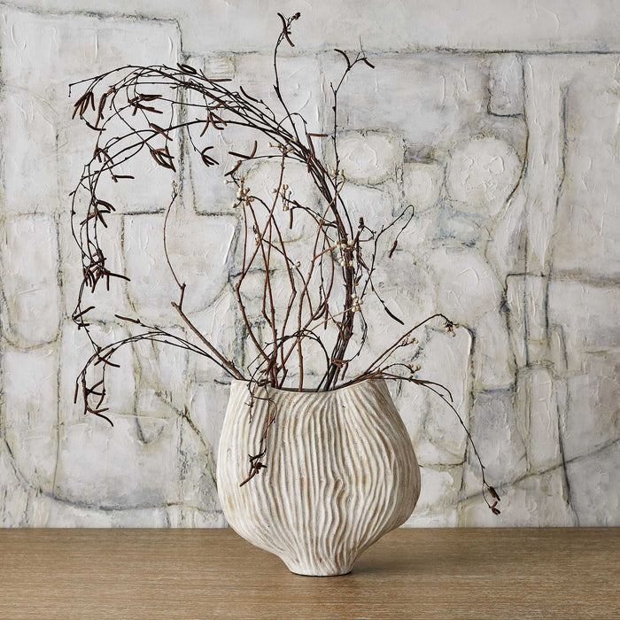 Water Lily - Vase - Brown / White