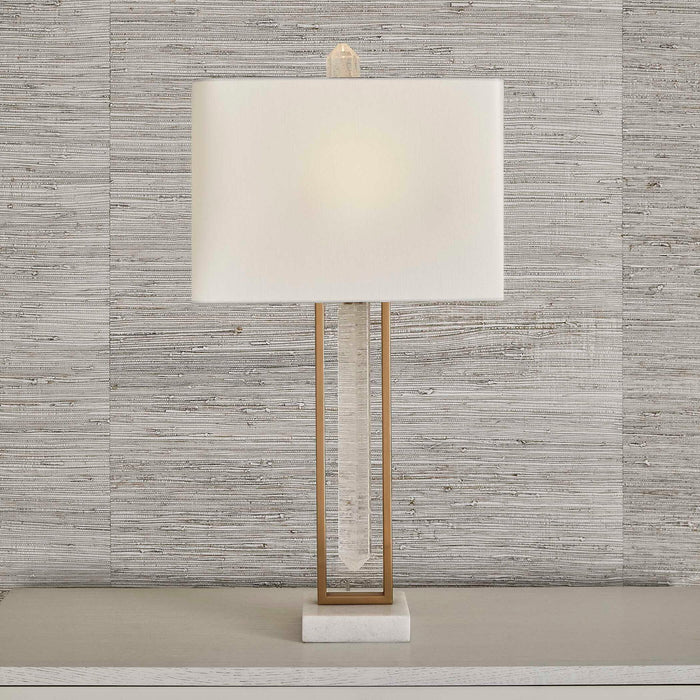 Jeweled Point - Table Lamp - Brass / Gold / White