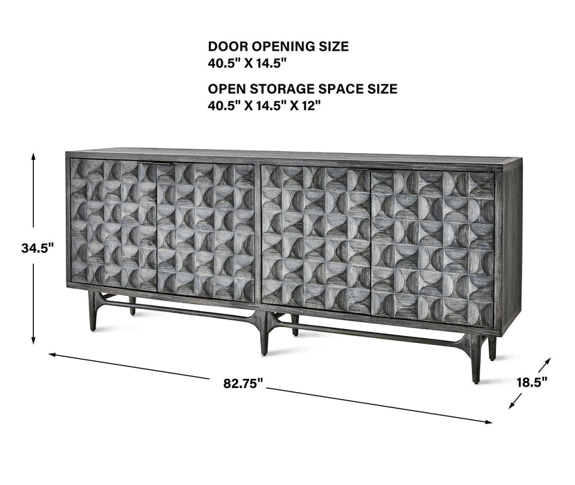 Foursquare - 4 Door Cabinet - Black