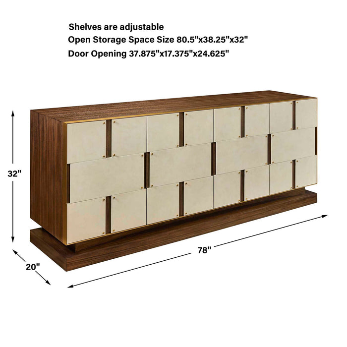 Block Buster - 4 Door Cabinet - Woodtone