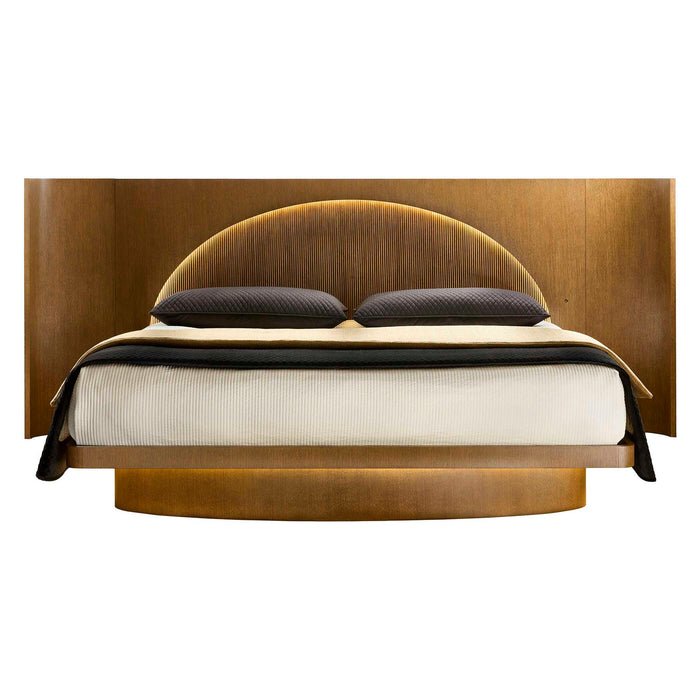 High Light - Lighted Platform Bed, King - Brown