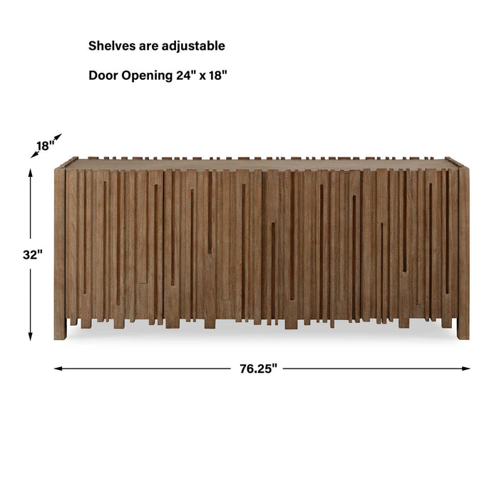 Assemblage - 4 Door Cabinet - Woodtone