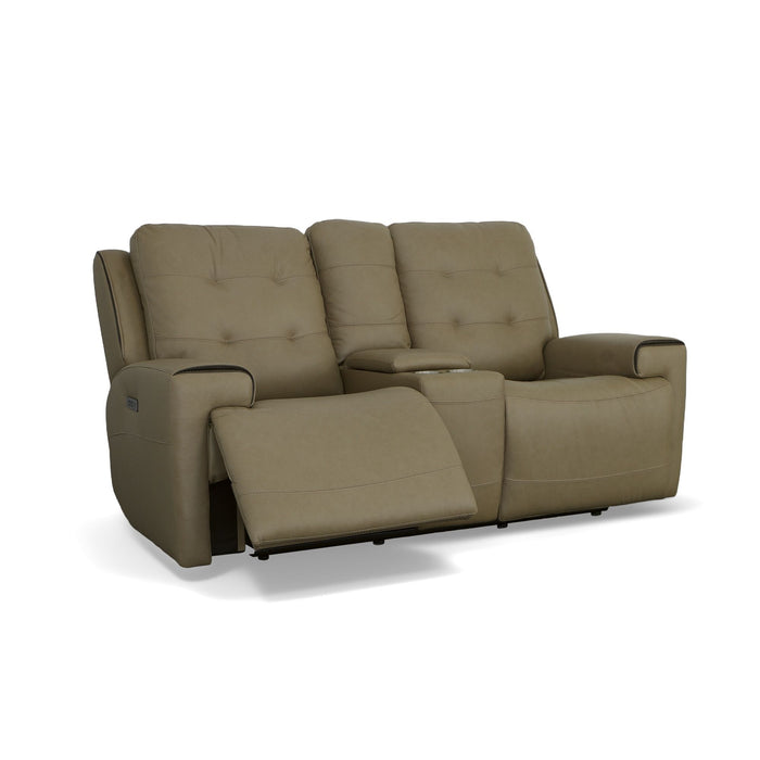 Iris - Power Reclining Loveseat With Console & Power Headrests