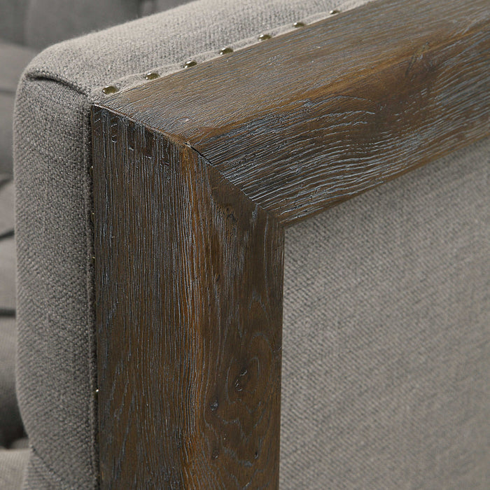 Melado Chesterfield - Sofa - Gray / Woodtone