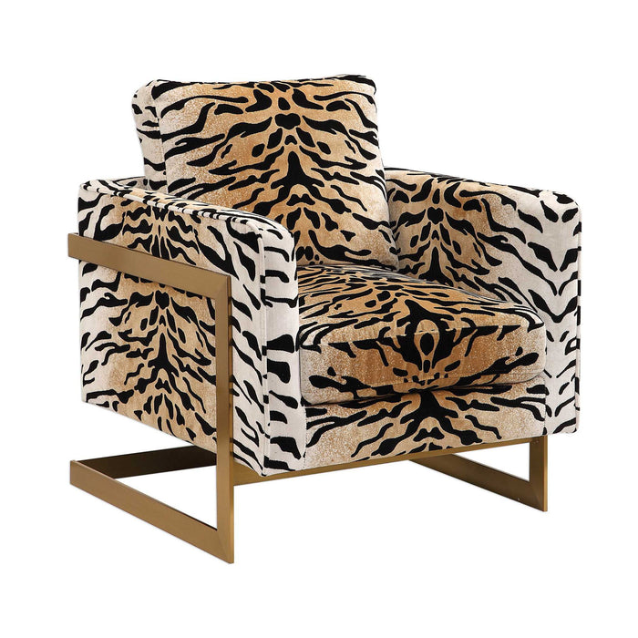 Hollyn - Accent Chair - Black / Brass / Brown