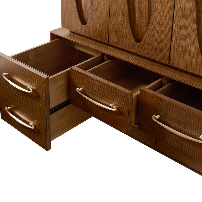 Tiger Eye - Tall Cabinet - Woodtone / Brass