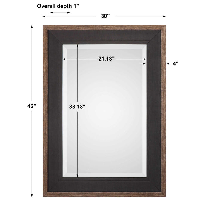 Staveley - Rustic Mirror - Black
