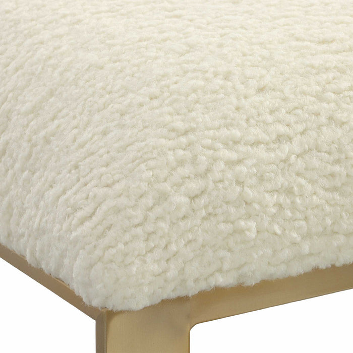 Double U - Small Bench - Gold / White