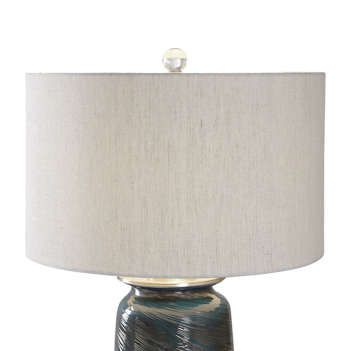Olesya - Swirl Glass Table Lamp - Blue