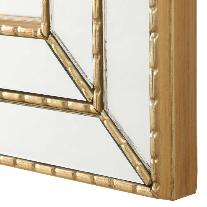 Grooved Texture Mirror - Gold