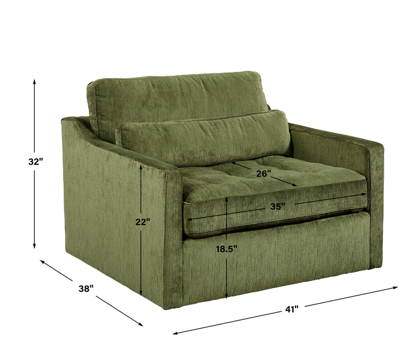 Double Martini - Swivel Chair-And-A-Half - Green