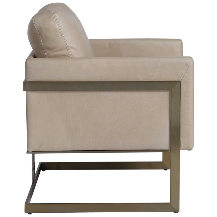 Alexandra - Accent Chair - Brass / Brown / White
