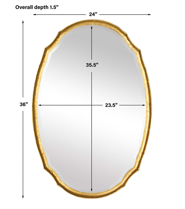 Mirror - Lightly Antiqued Gold