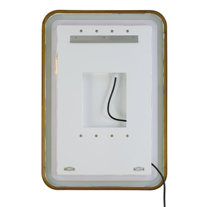 Crofton - Vanity Mirror - Gold & Pearl Silver