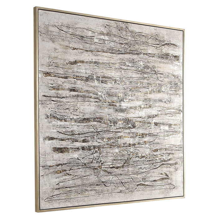 Scribbles - Hand Painted Canvas - Black / Brown / Gray