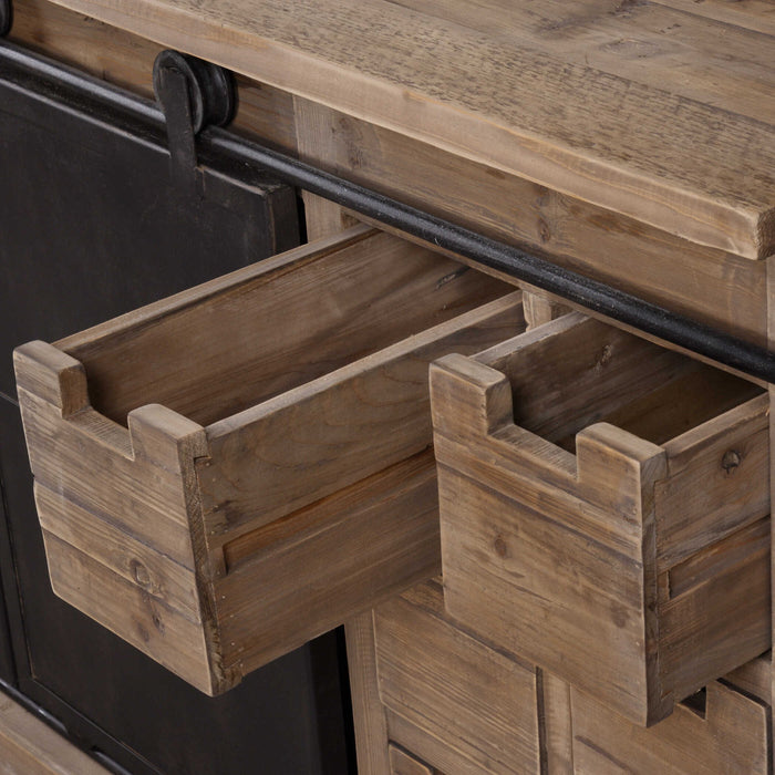 Leandrew - Media Console - Black / Woodtone