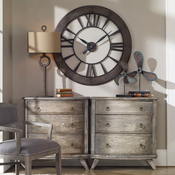 Ronan - Wall Clock - Dark Brown